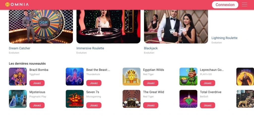 Omnia casino jeux