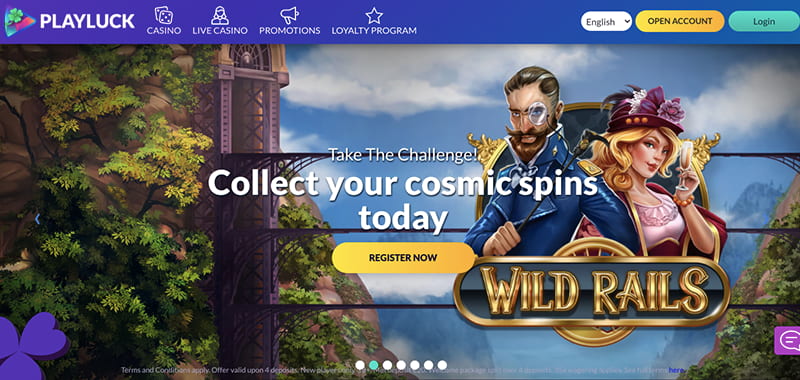 playluck casino interface screenshot