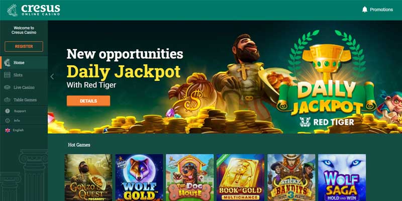 screenshot cresus casino interface