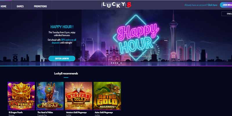 screenshot lucky8 casino interface