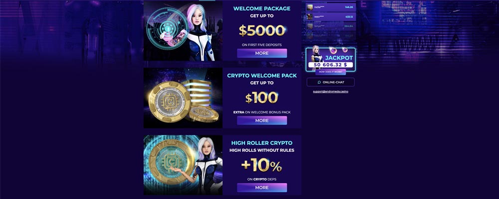 screenshot andromeda casino bonus
