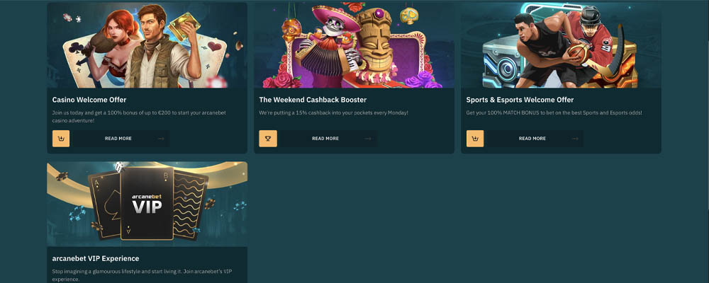 screenshot arcanebet bonus