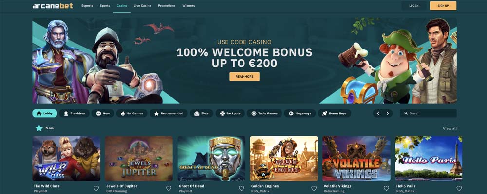 screenshot arcanebet interface