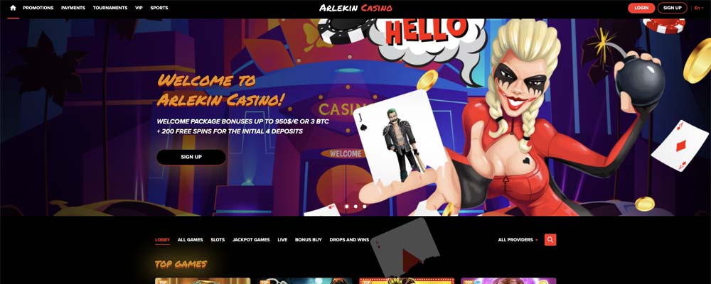 screenshot arlekin casino interface