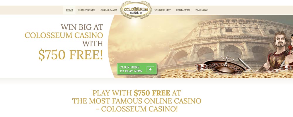 screenshot colosseum casino bonus