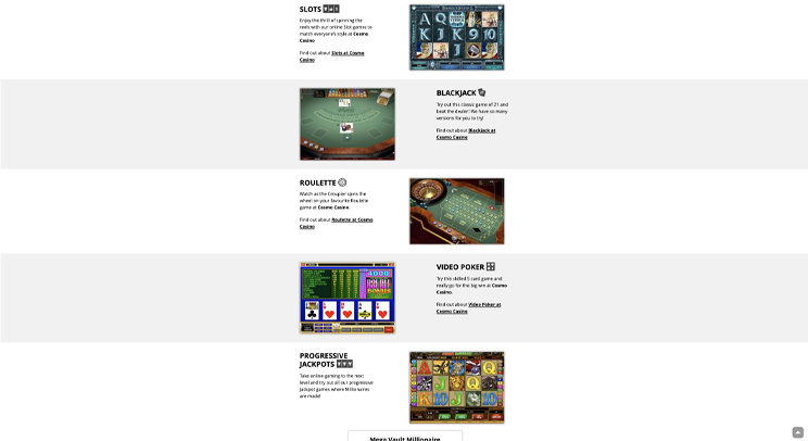 screenshot cosmo casino games