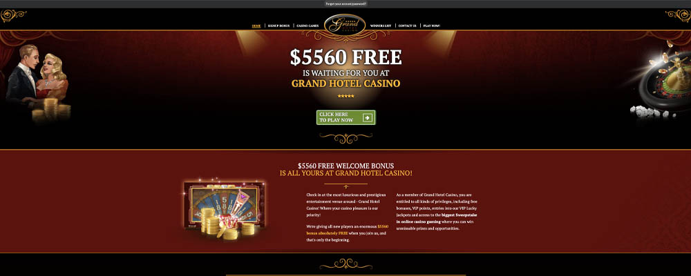 screenshot grand hotel casino interface