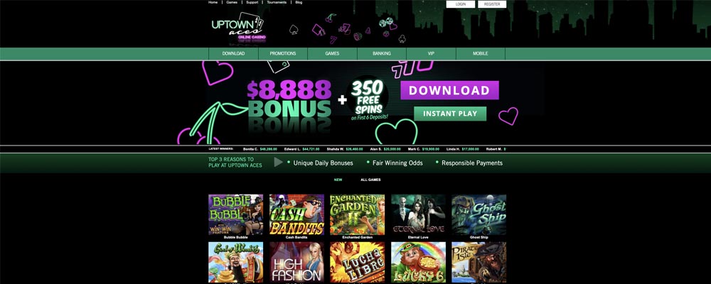screenshot uptown aces interface